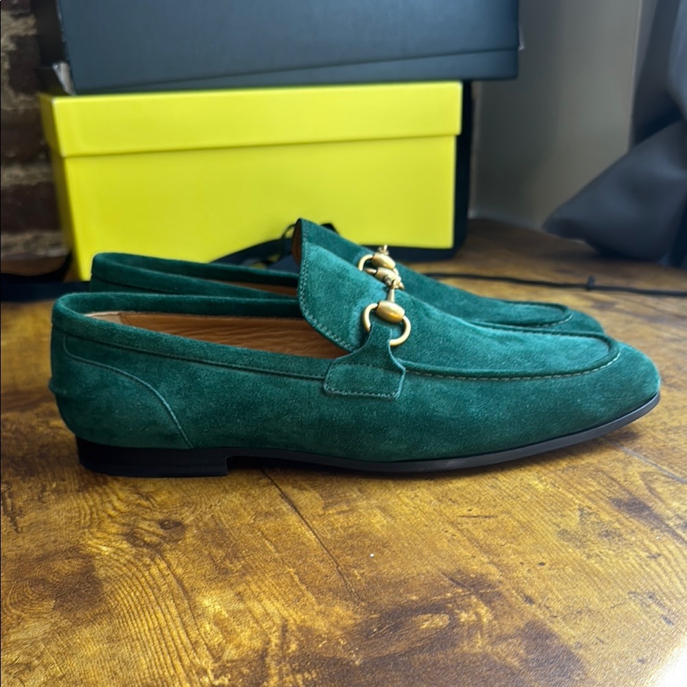 Green Gucci Loafers